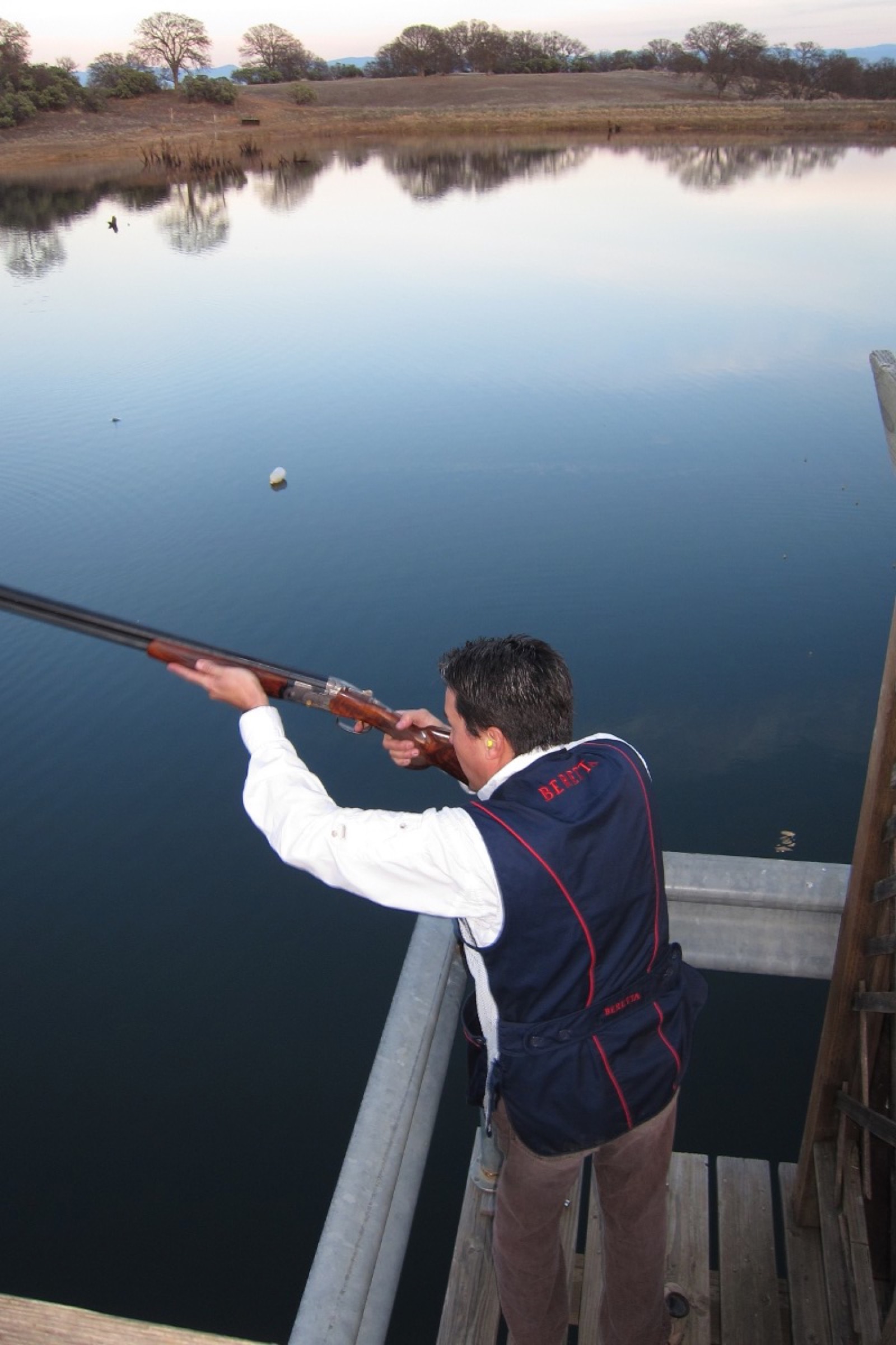 Clays over a pond